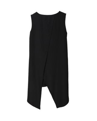 LAYERED BACK SLIT VEST - BLACK