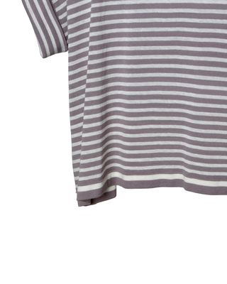 STRIPED BOXY TOP - TARO/EGGSHELL