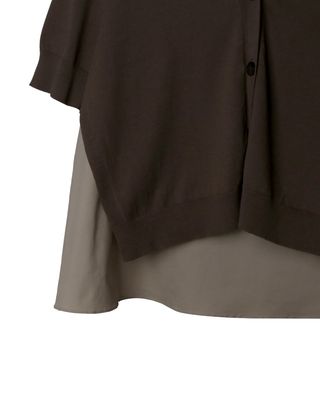 FLARE HEM TOP - OLIVE/CEMENT