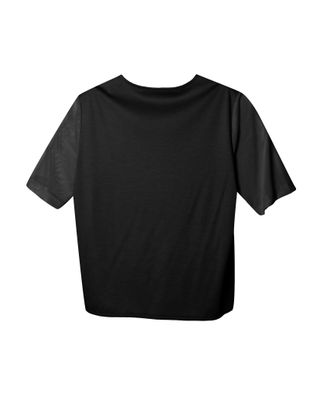 MESH SLEEVE TOP - BLACK