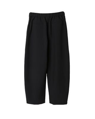 BACK ELASTIC WAISTBAND STRAIGHT-LEG PANTS - BLACK