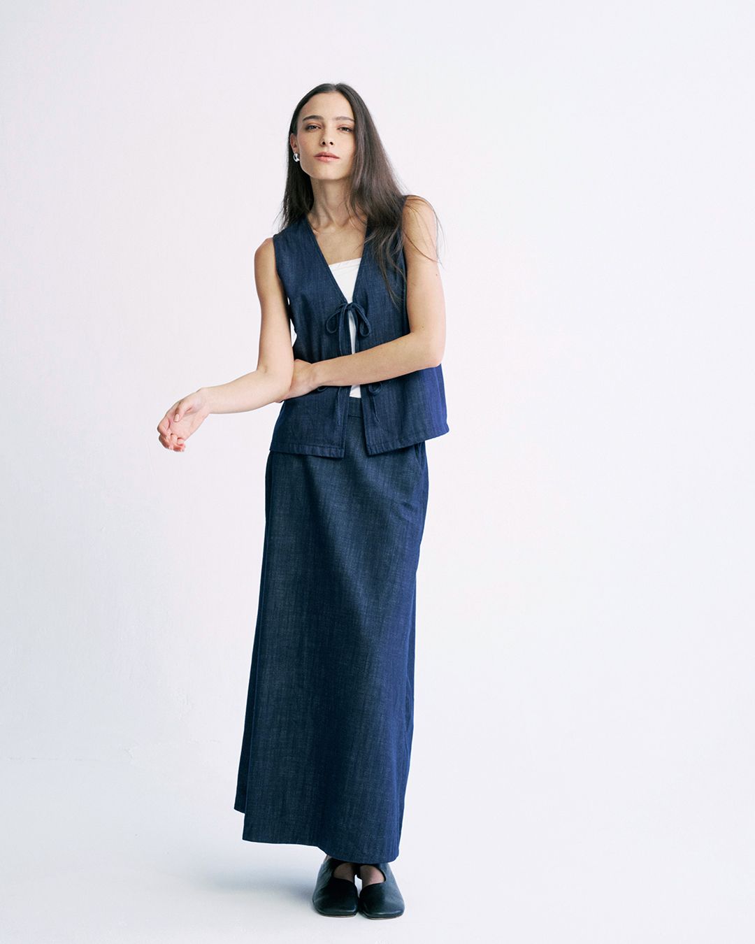 DENIM MAXI SKIRT - DENIM