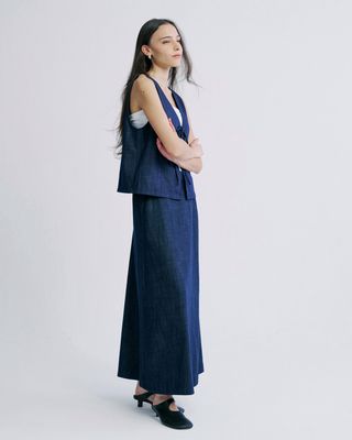 DENIM MAXI SKIRT - DENIM