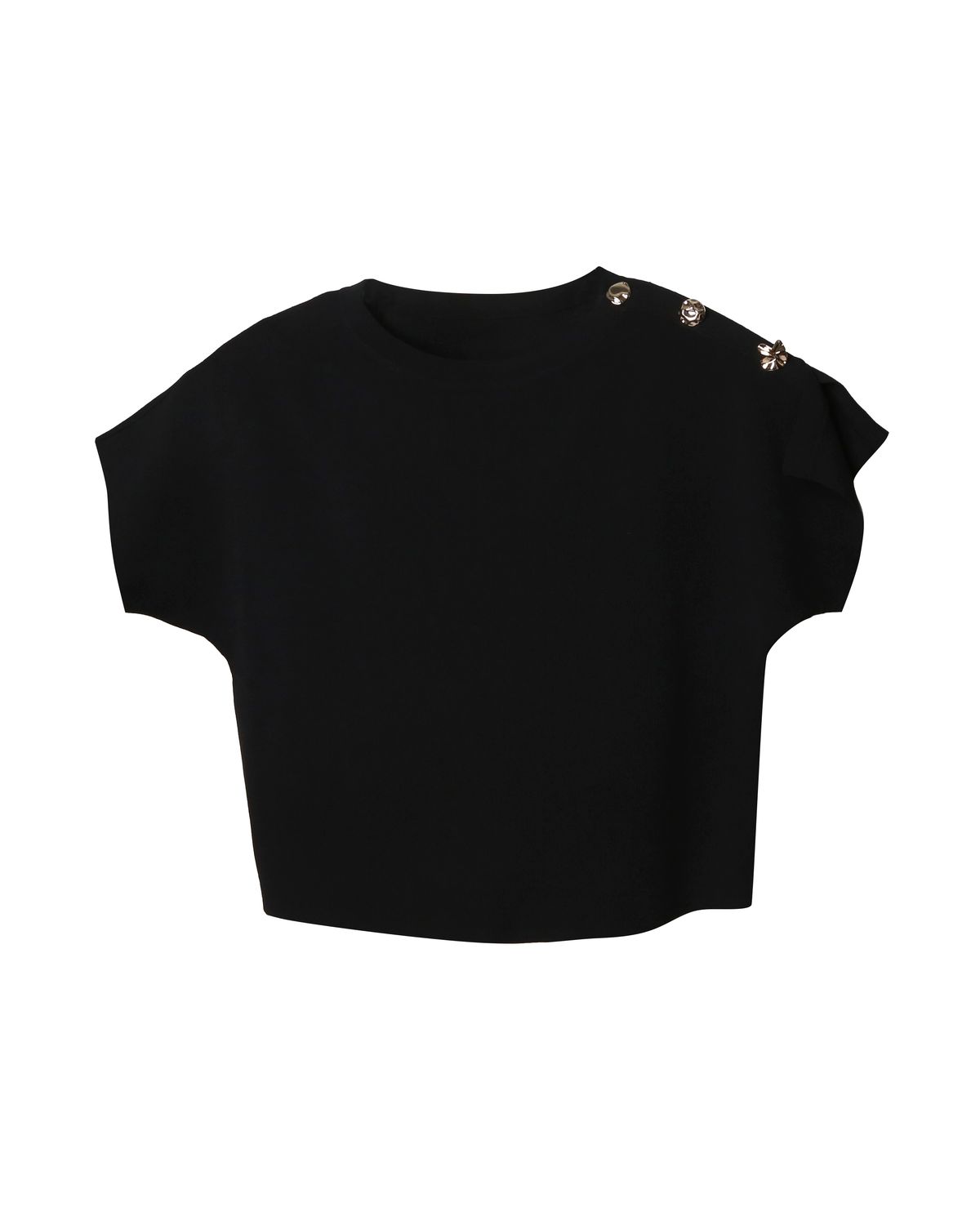 BUTTON DETAILED TOP - BLACK