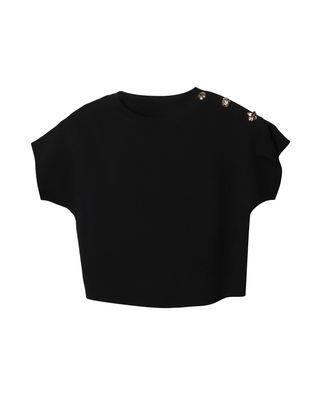 BUTTON DETAILED TOP - BLACK