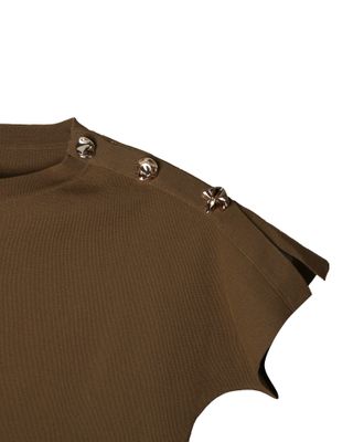 BUTTON DETAILED TOP - NUTMEG