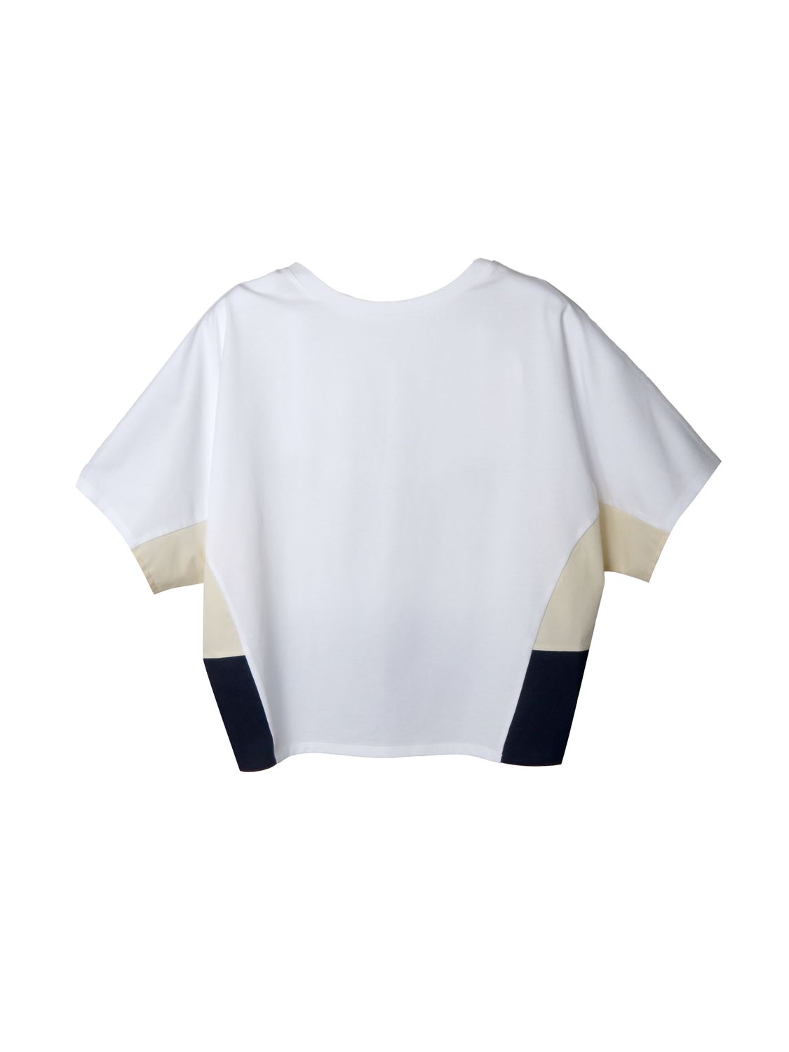 COLOUR BLOCKING BATWING TOP - EGGSHELL/BUTTER