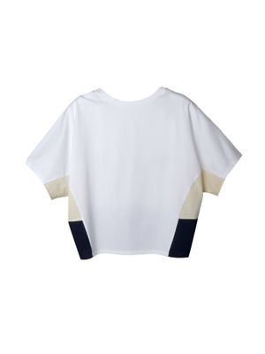 COLOUR BLOCKING BATWING TOP - EGGSHELL/BUTTER