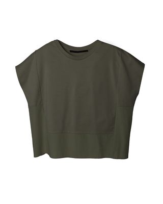 COLOUR BLOCKING TOP - SAGE