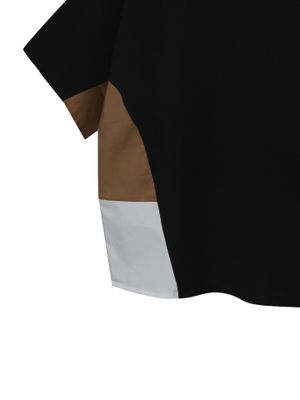 COLOUR BLOCKING BATWING TOP - BLACK/NUTMEG