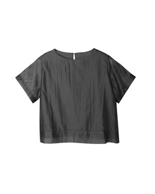 DOUBLE-LAYERED SILKY POLY LAWN SOFT STRUCTURE TOP - BLACK