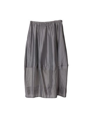 DOUBLE-LAYERED SILKY LAWN COCOON SKIRT WITH HALF LINING - MOON BEAN