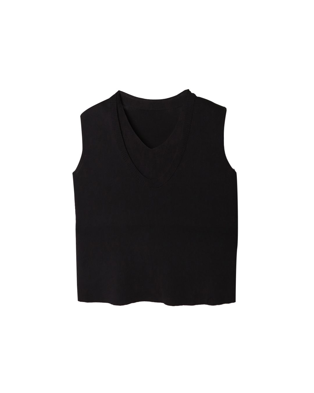 V-NECK VEST - BLACK