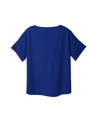 DOUBLE-KNIT HYBRID TOP WITH CRINKLE BALLOON SLEEVES - RIVERIA