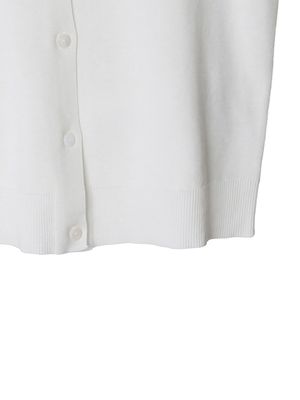 HIGH V-NECK BUTTON-UP KNITTED VEST - EGGSHELL