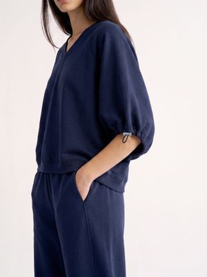 VOLUMINOUS-SLEEVE SWEATSHIRT - ECLIPSE