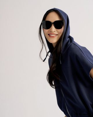 SHORT-SLEEVE ZIP-UP HOODIE - ECLIPSE