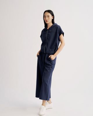 PANELED CROPPED WIDE-LEG PANTS - ECLIPSE