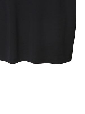 ROUND NECK SHORT SLEEVES TOP - BLACK