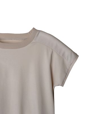 ROUND NECK SHORT SLEEVES TOP - CHALK