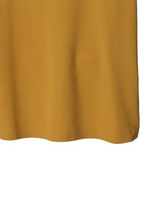 ROUND NECK SHORT SLEEVES TOP - MUSTARD