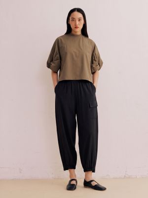 SPORT-TOUCH TAPERED PANTS - BLACK