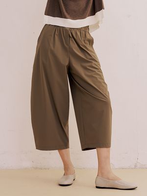 BALLON FIT CROPPED PANTS - NUTMEG