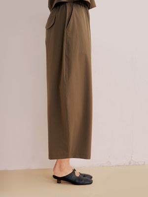 BALLON FIT CROPPED PANTS - NUTMEG
