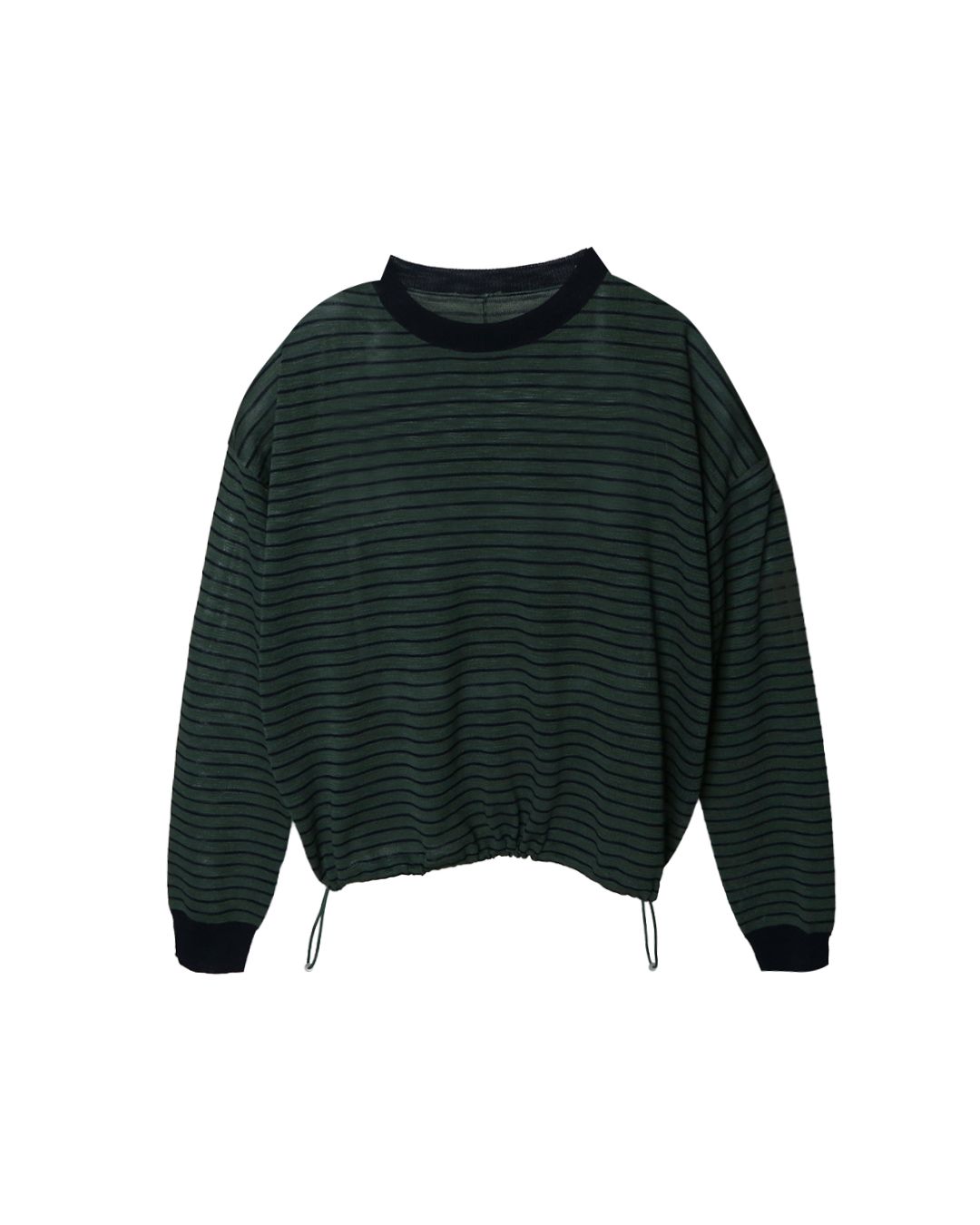 STRIPED TOP - BASIL/NAVY