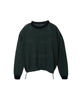 STRIPED TOP - BASIL/NAVY