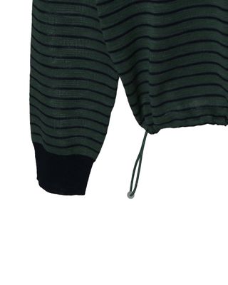 STRIPED TOP - BASIL/NAVY