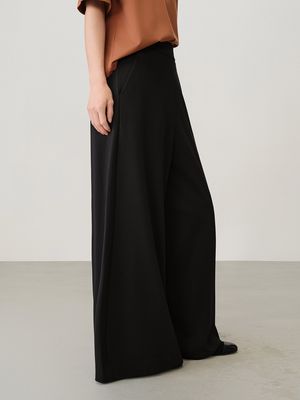 SIGNATURE DOUBLE-KNIT INTERLOCK LONG PANTS - BLACK
