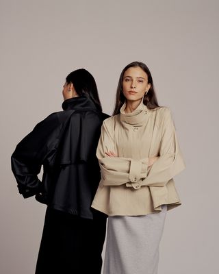 FRONT-ZIP BATWING TRENCH JACKET - KHAKI