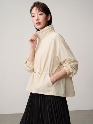 LIGHT WEIGHT DRAWSTRING JACKET - PEARL
