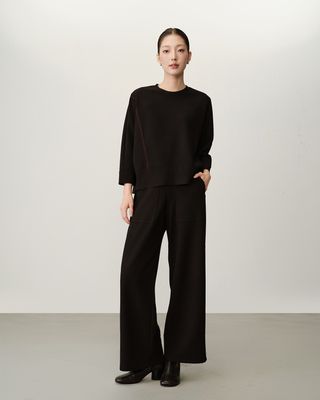WIDE LEG PANTS - BLACK