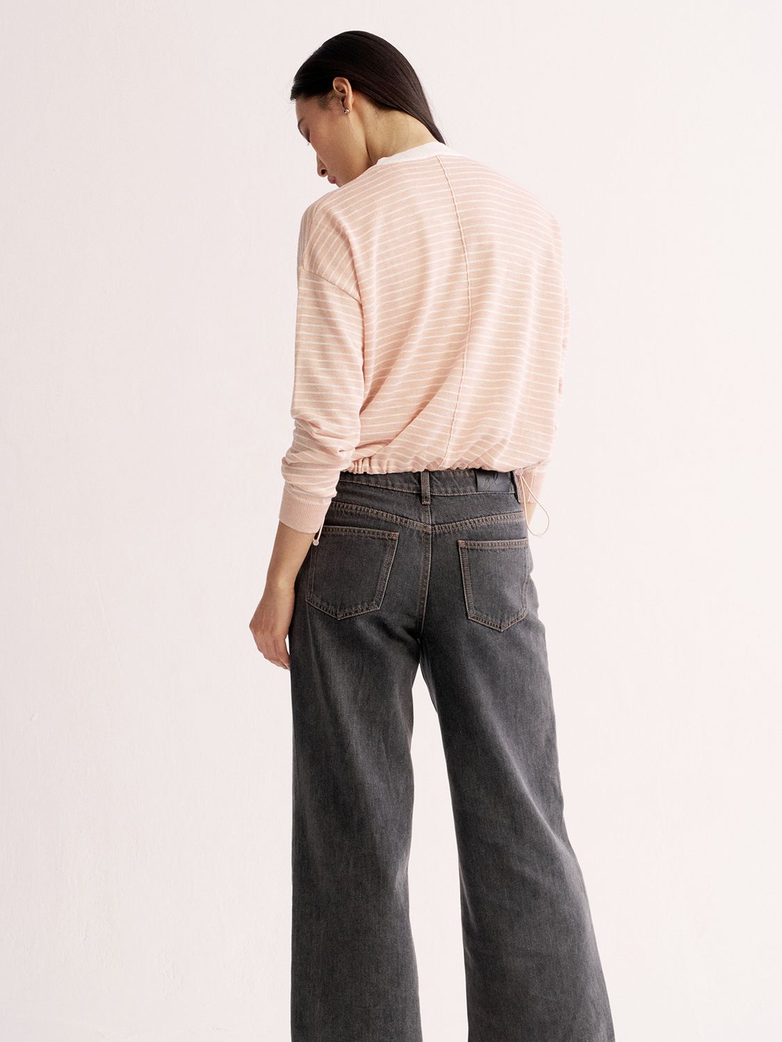 STRAIGHT LEG DENIM PANTS - CHARCOAL