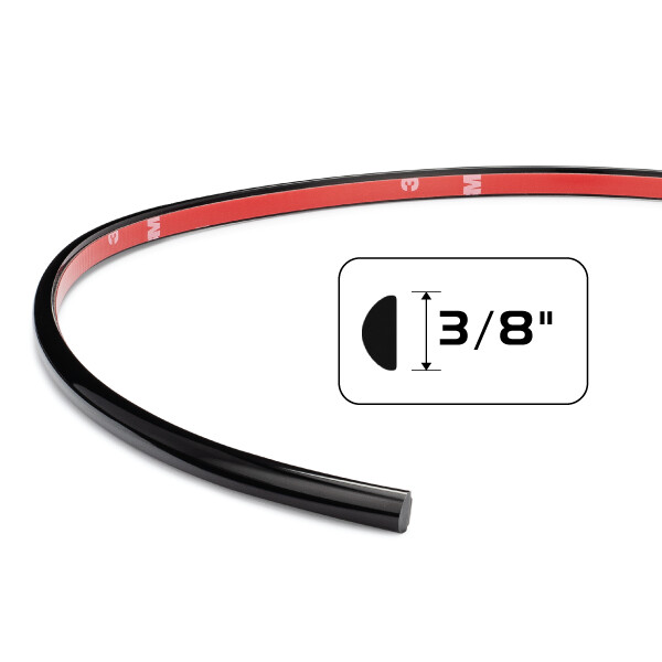 Black Half Round Body Side Molding -3/8 Black Half Round Body Side Molding -3/8" x 50' Kit