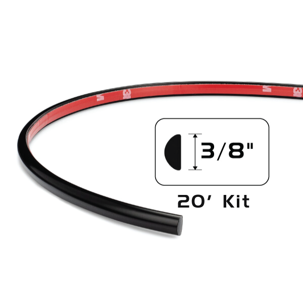 Cowles Black Half Round Car Bodyside Molding 3/8 Cowles Black Half Round Car Bodyside Molding 3/8" x 20' Kit