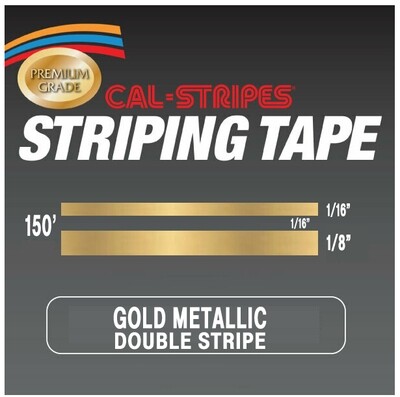 Cal-Stripes® Gold Metallic Double Pinstriping Tape 1/4