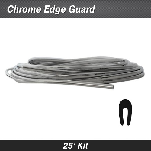 Chrome Full Size Door Edge Guard Trim 25' Kit