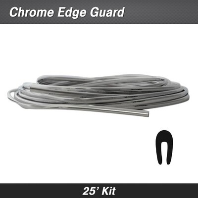 Chrome Full Size Door Edge Guard Trim 25' Kit