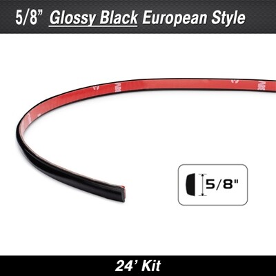 Cowles® 33-322 Glossy Black Embossed Euro Car Body Side Molding 5/8
