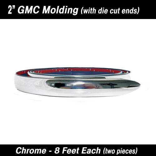 GMC Chrome Body Side Molding w/ formed ends 2" x 8' Kit