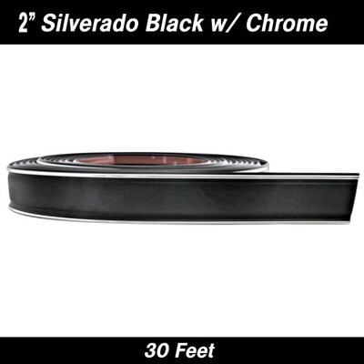 Cowles® 33-172 Custom Silverado Black w/ Chrome Truck Body Side Molding 2