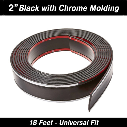 Black w/ Chrome GMC Silverado Body Molding 2" x 18' Kit
