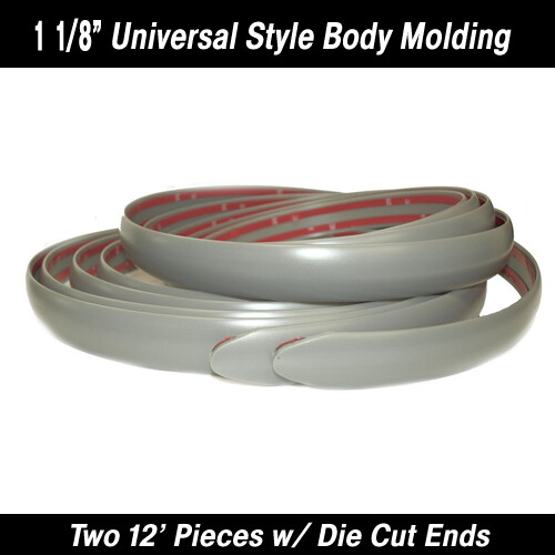 Silver Universal Body Side Molding 1 1/8 Silver Universal Body Side Molding 1 1/8" x 12' Kit (2)