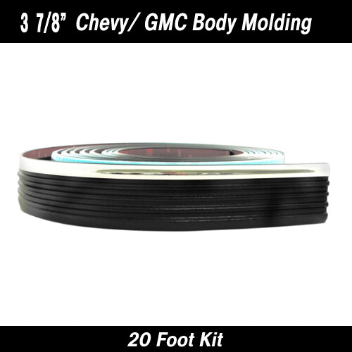 Chevy/GMC Black w/ Chrome Truck Molding 3 7/8" x 20' Kit