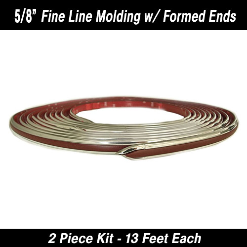 Maroon/Chrome Fine Line w/ Ends 5/8" x 13' (2)