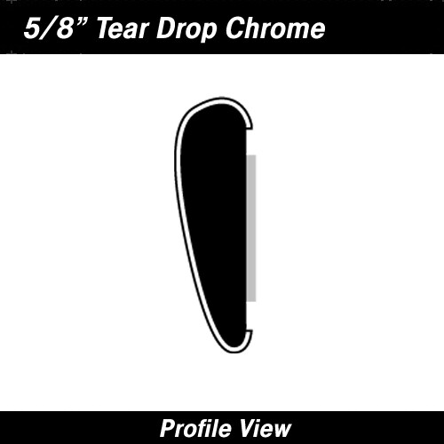 Chrome Tear Drop Wheel Well Molding 5/8" x 100' Reel