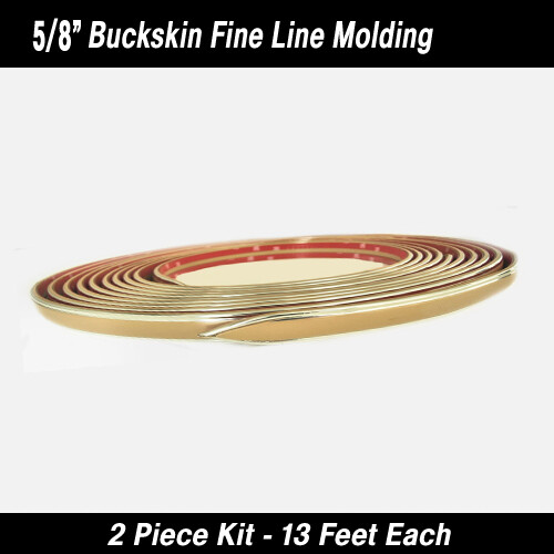 Buckskin/Chrome Fine Line w/ Ends Body Side Molding 5/8" x 13' (2)